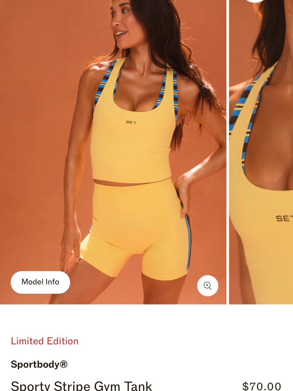 SET Active Lisbon Sporty Stripe Tank - BRAND NEW WITH TAG